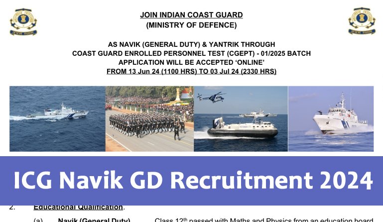 ICG Navik GD Recruitment 2024