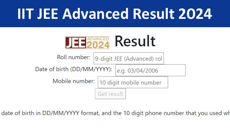 IIT JEE Advanced Result 2024