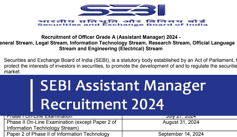 SEBI Assistant Manager Recruitment 2024