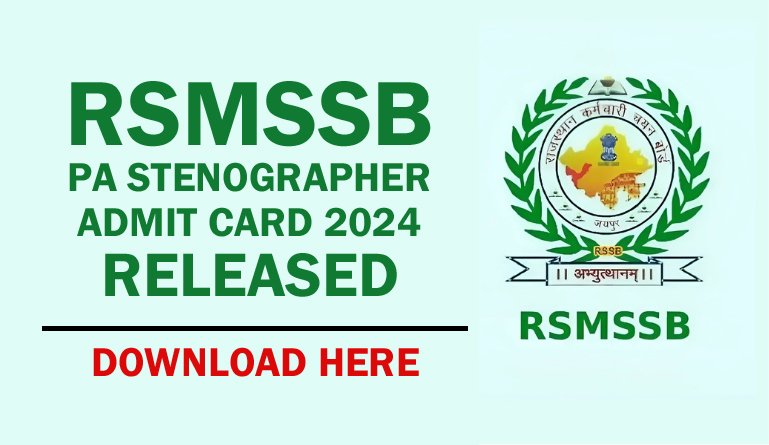 RSMSSB PA Stenographer Admit Card