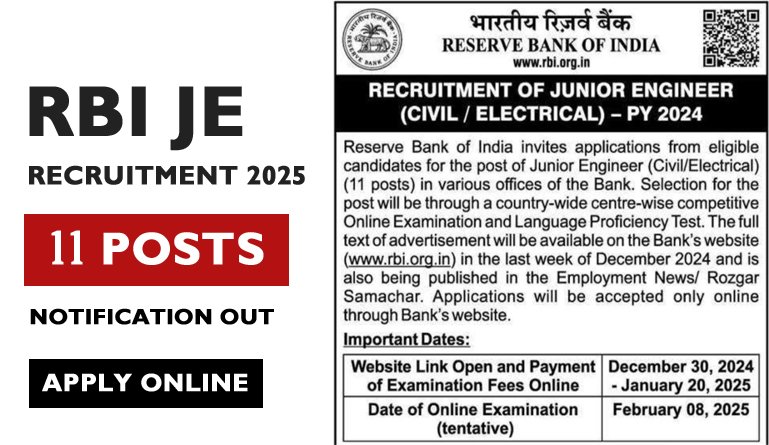 RBI JE Recruitment 2025