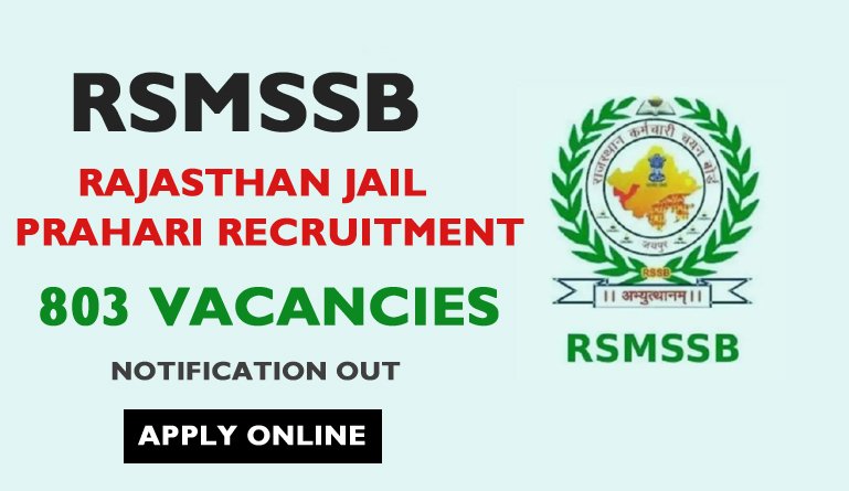 Rajasthan RSMSSB Jail Prahari Recruitment 2025