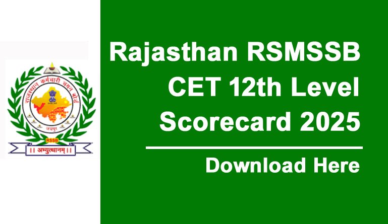 RSMSSB CET 12th Level Scorecard 2025